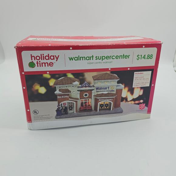 Holiday Time Walmart Supercenter and Salvation Army Christmas village decor box - Picture 5 of 5